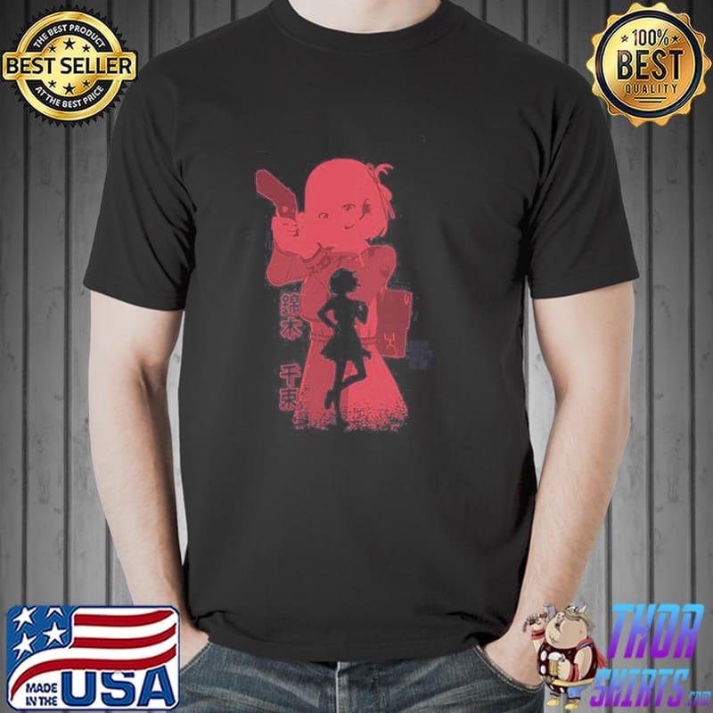 Grunge distressed lycoris recoil anime characters chisato nishikigI shirt