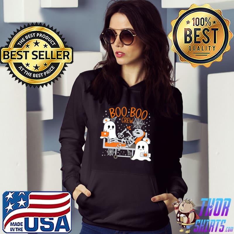 Halloween Medical Ghost And Skeleton Emergency Boo Boo Crew Nurse T-Shirt Hoodie