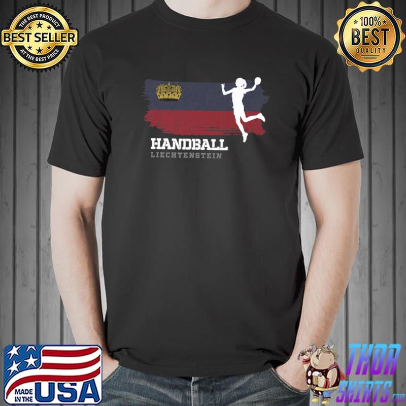 Handball Player Liechtenstein Flag Sports Womens Handball T-Shirt