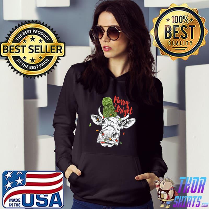 Heifer Stay Merry And Bright Christmas Western Farmer T-Shirt Hoodie