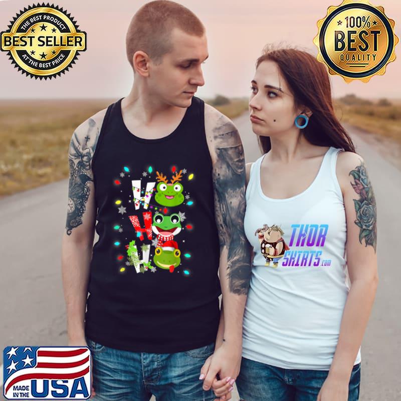 Ho Ho Ho Frog Santa Hat Reindeer Snows Christmas Merry Christmas T-Shirt Tank Top