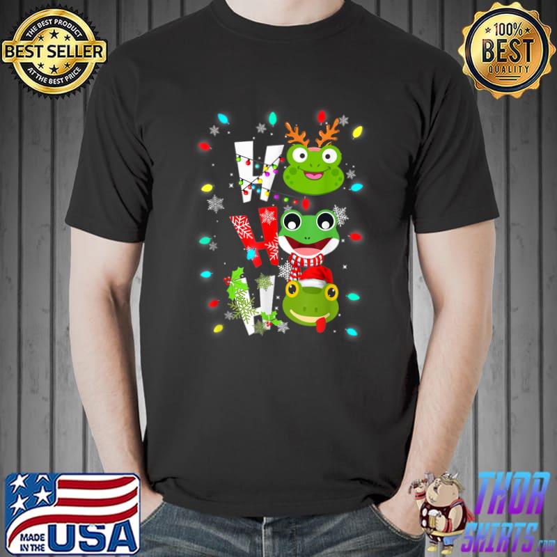 Ho Ho Ho Frog Santa Hat Reindeer Snows Christmas Merry Christmas T-Shirt
