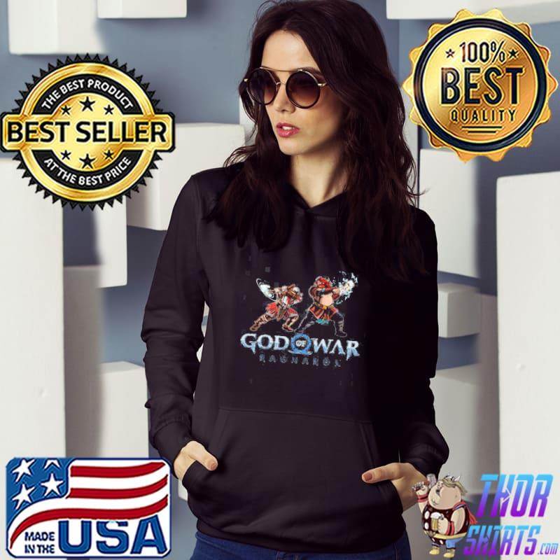 Ilustrated combat Thor and kratos comic style god of war ragnarok s Hoodie