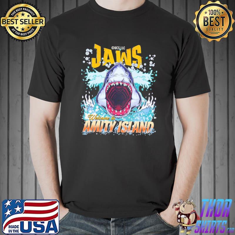 Jaws fan art welcome to amity island quint's shark fishing shirt
