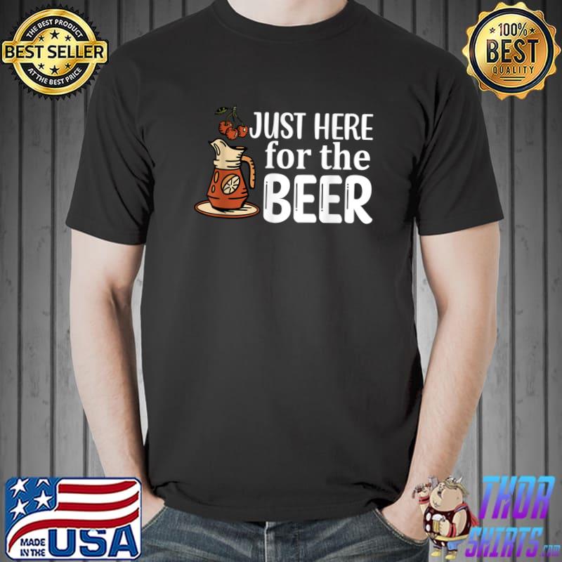 Just Here For The Beer Turkey Family Thanksgiving Day T-Shirt