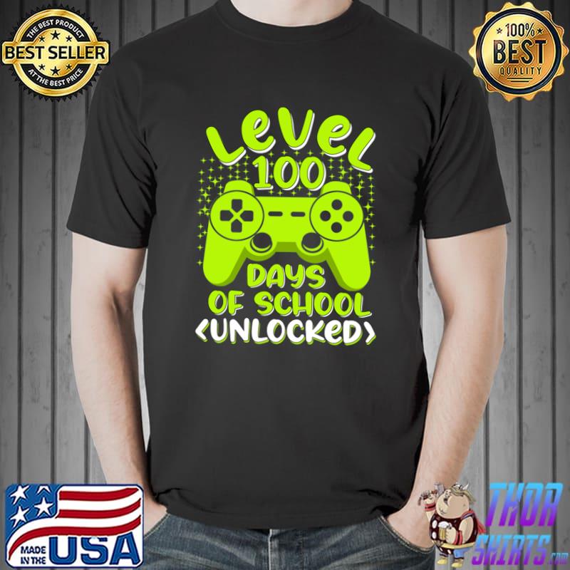 Level 100 Days Of School Unlocked Video Game T-Shirt