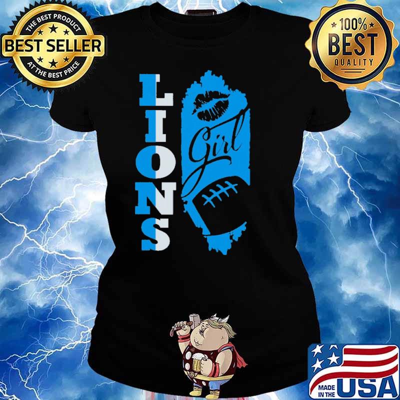 Lions Girl Lip Baseball Shirt Ladies tee
