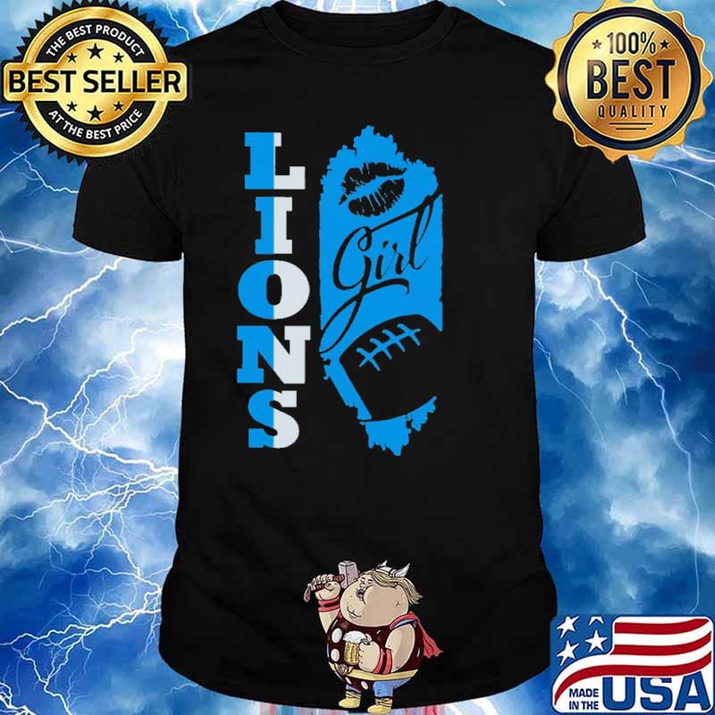 Lions Girl Lip Baseball Shirt