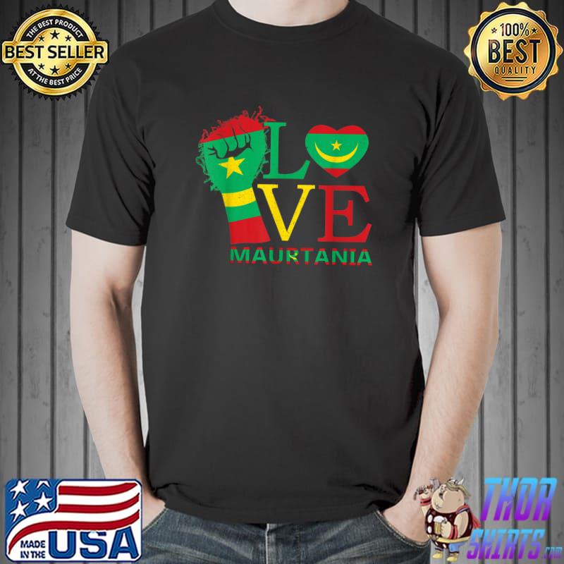 Love Happy Maurtanian Independence Day Flag T-Shirt
