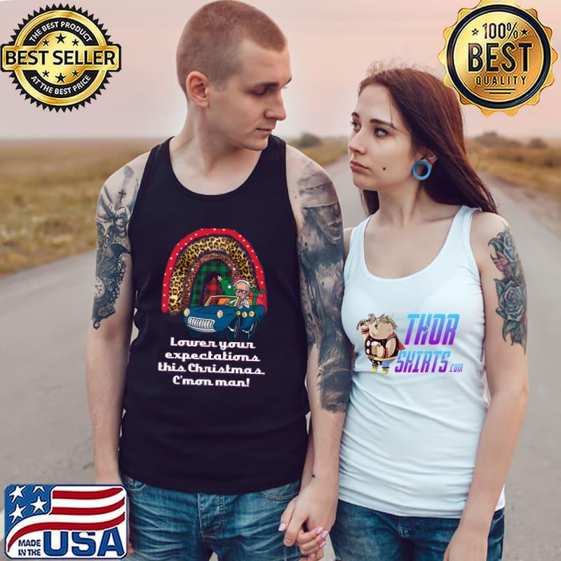 Lower Your Expectations This Christmas C'mon Man Rainbow Leopard Anti Biden 2024 T-Shirt Tank Top