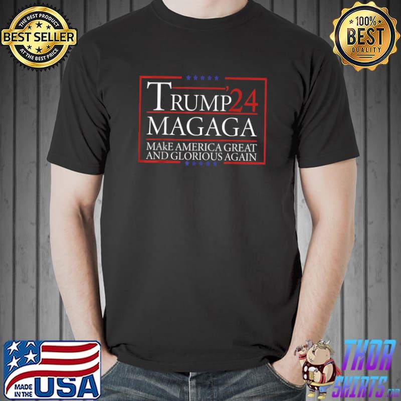 Magaga Stars Blue Make America Great And Glorious Again Vote 2024 T-Shirt