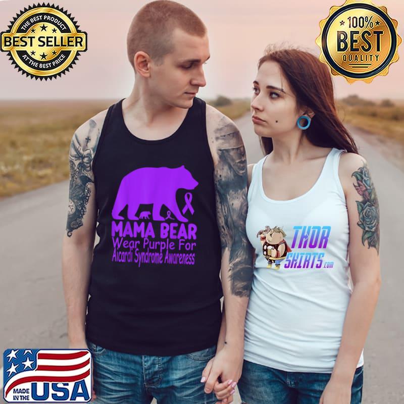 Mama Bear Wear Purple For Aicardi Syndrome Awareness T-Shirt Tank Top