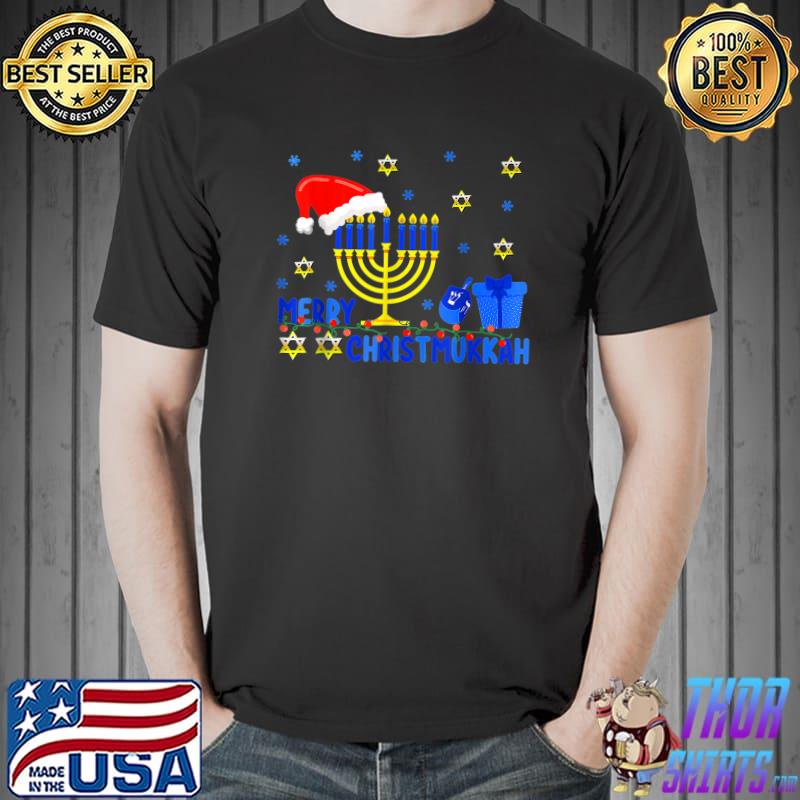 Merry Chrismukkah 2022 Santa Hat Happy Hanukkah Christmas T-Shirt