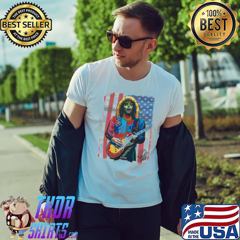 Music retro American flag against punk shirt
