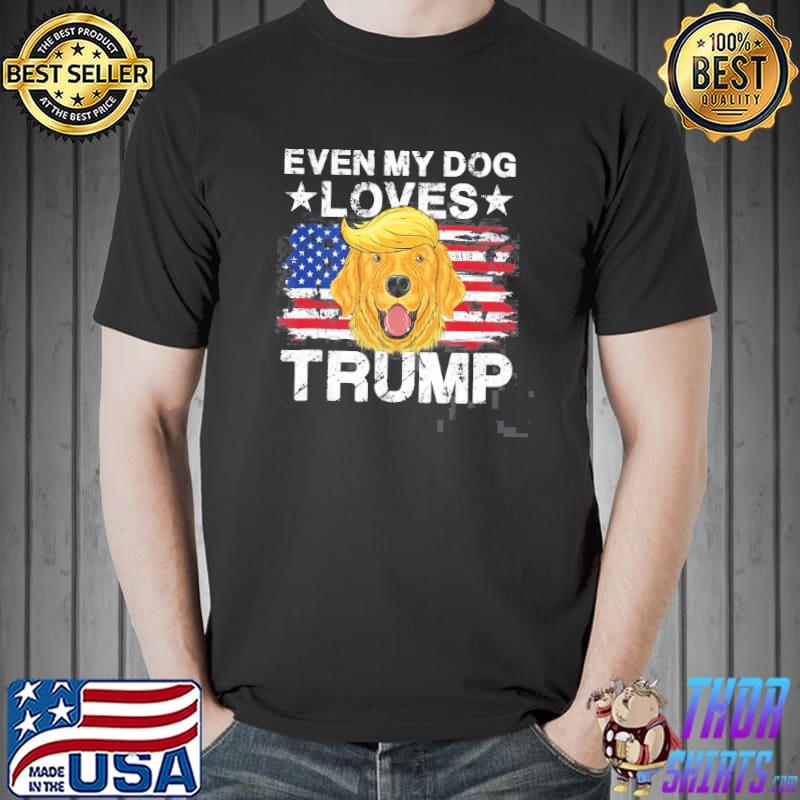 My dog loves Trump 2024 vote supporter flag shirt