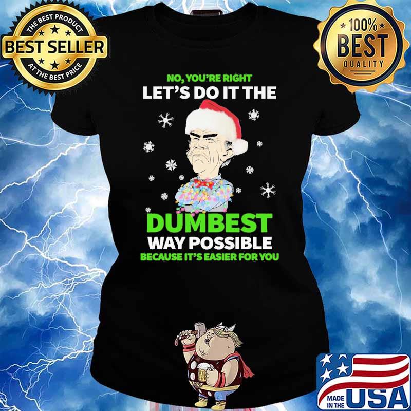 No You're Right Let's Do It The Dumbest Way Possible Because It's Easier For You Shirt Ladies tee