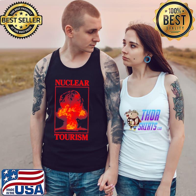 Nuclear tourism red design world war s Tank Top