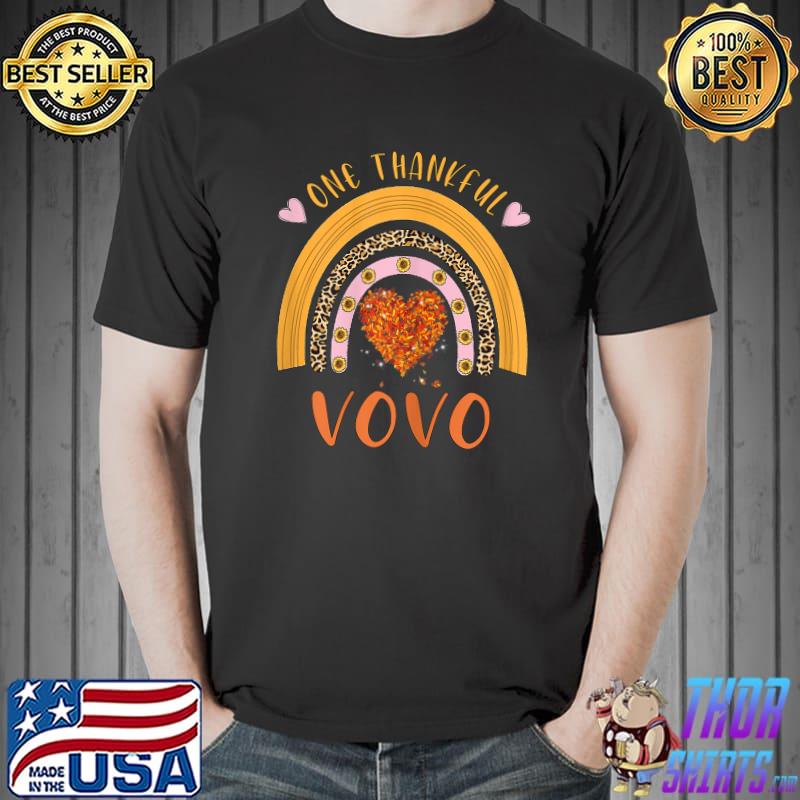One Thankful Grateful Blessed Grandma First Mama Now Vovo Rainbow Leopard T-Shirt