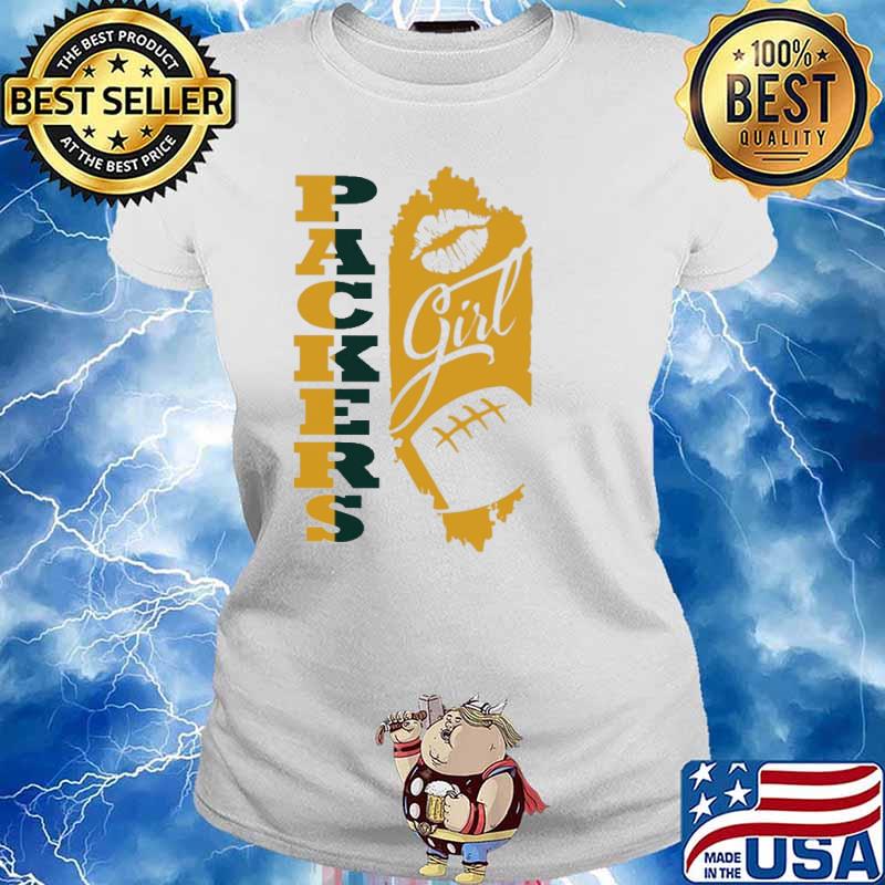 Packers Girl Lip Baseball Shirt Ladies tee