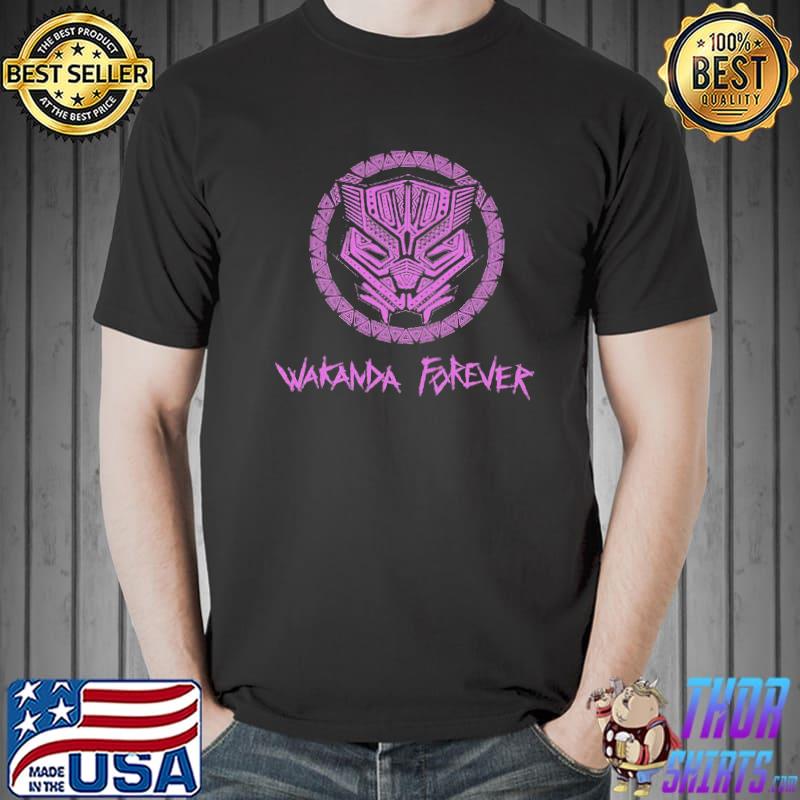 Panther head symbol wakanda forever in black panther movie shirt