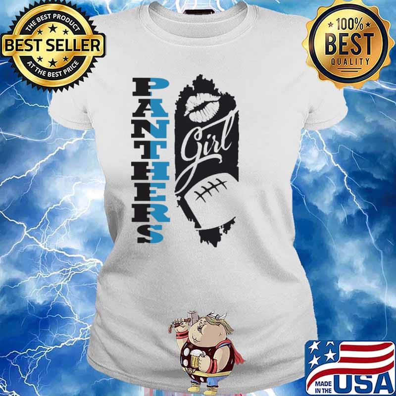 Panthers Girl Lip Baseball Shirt Ladies tee