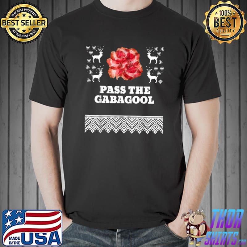 Pass The Gabagool Christmas Ugly Reindeer Flowers T-Shirt