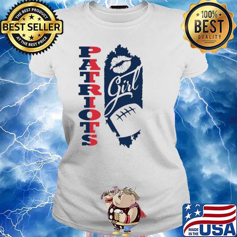 Patriots Girl Lip Baseball Shirt Ladies tee