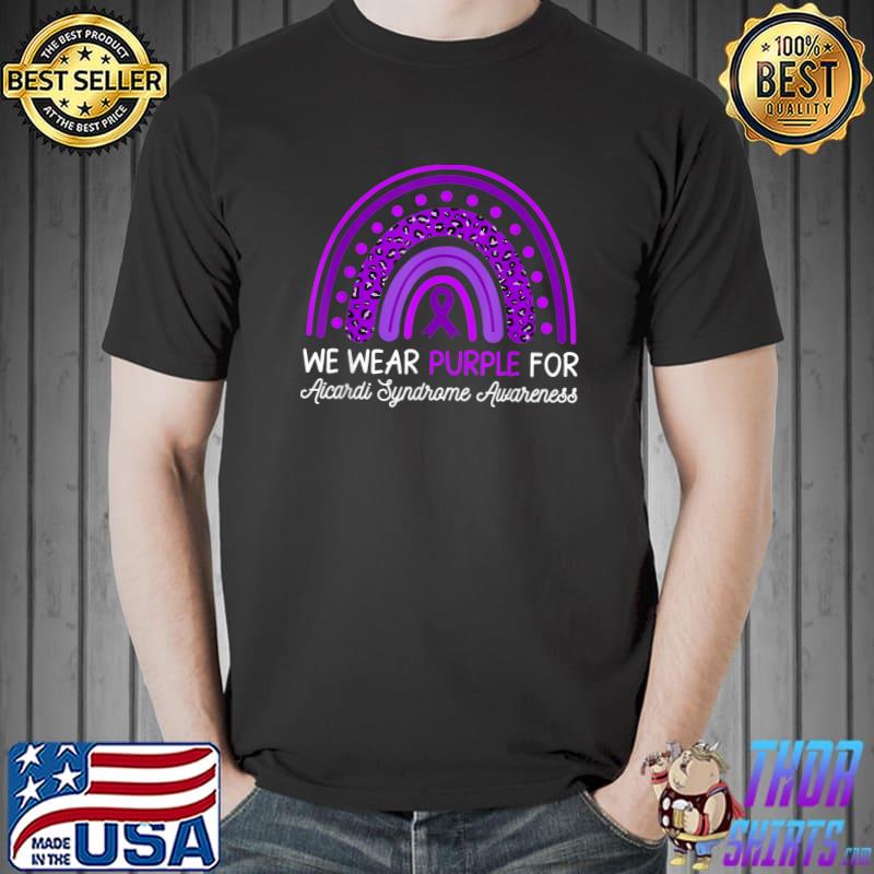 Rainbow Leopard We Wear Purple For Aicardi Syndrome Awareness T-Shirt c