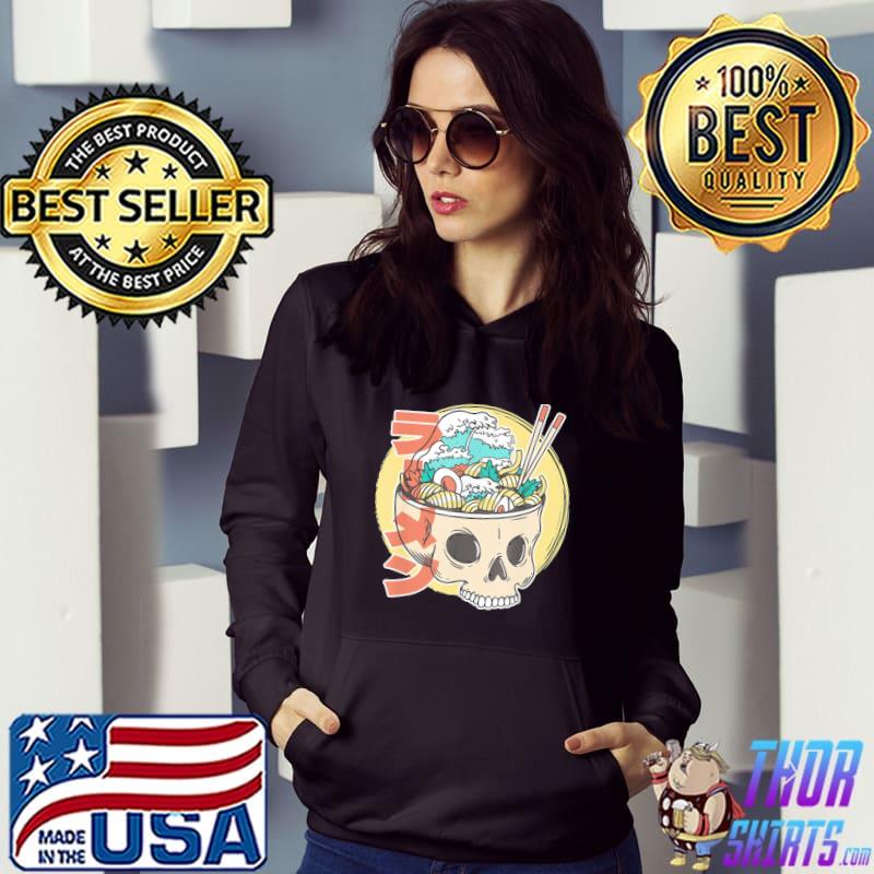 Ramen wave skull bowl japanese noodles udon ramen s Hoodie
