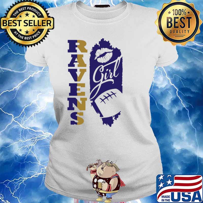 Ravens Girl Lip Baseball Shirt Ladies tee
