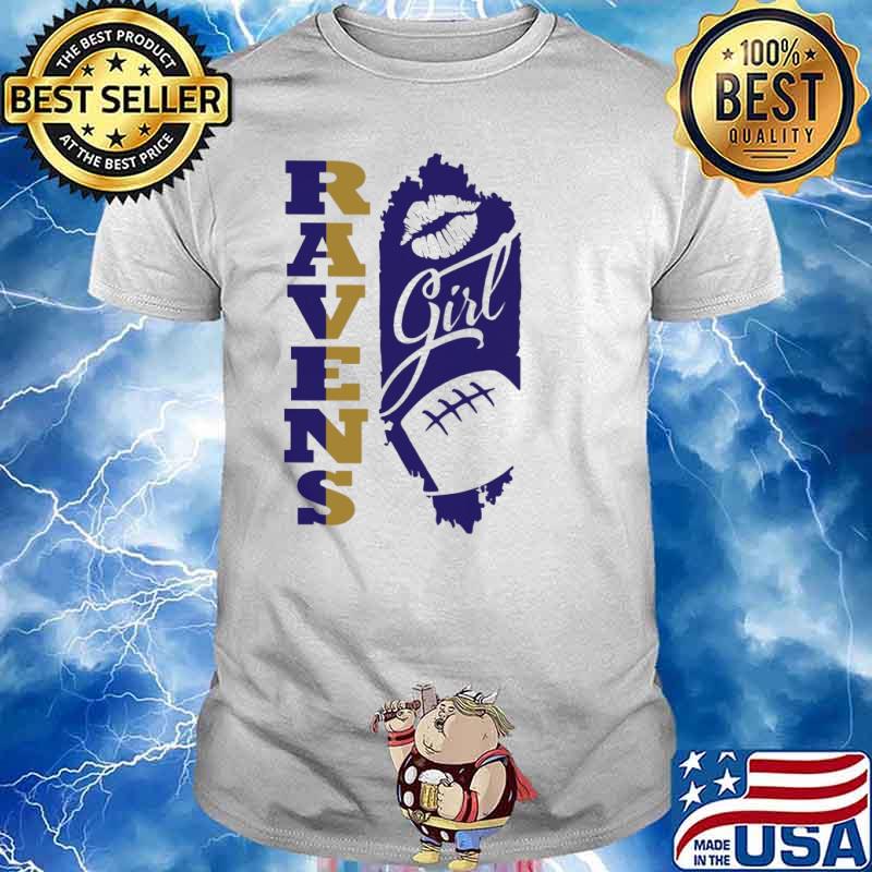Ravens Girl Lip Baseball Shirt