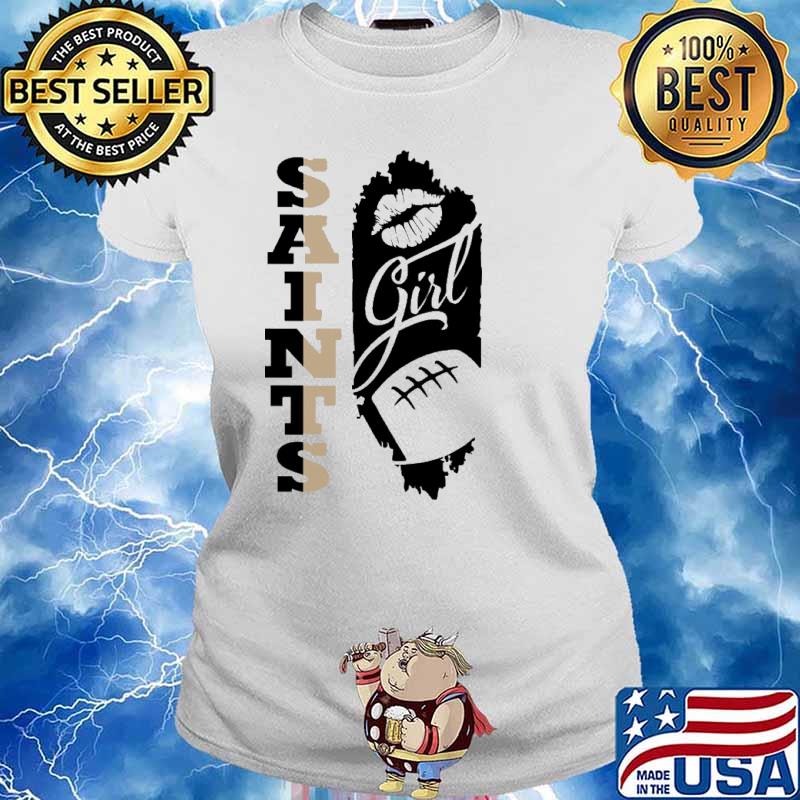 Saints Girl Lip Baseball Shirt Ladies tee