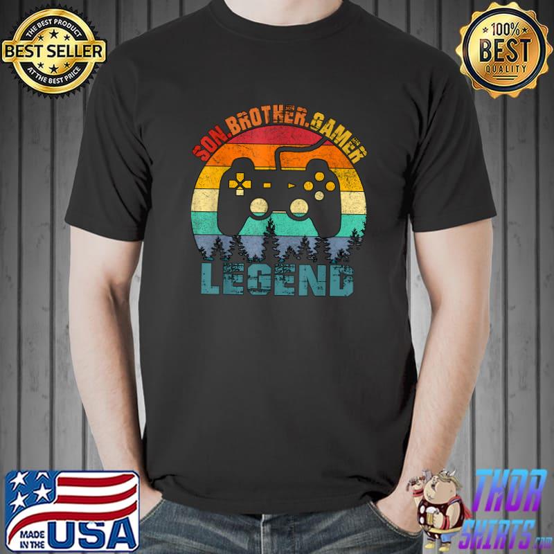 Son Brother Gamer Legend Video Game Vintage Sunset Gaming Gifts 16 Year Old Christmas Gamer T-Shirt