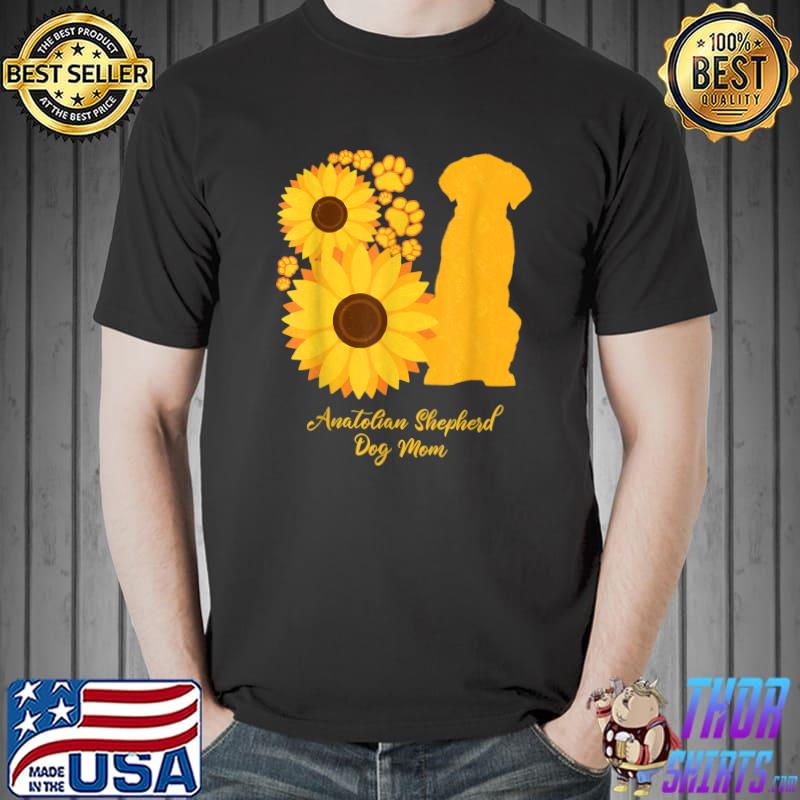 Sunflower Dog Mom Anatolian Shepherd Dog T-Shirt