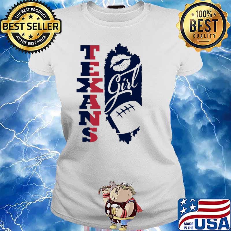 Texans Girl Lip Baseball Shirt Ladies tee