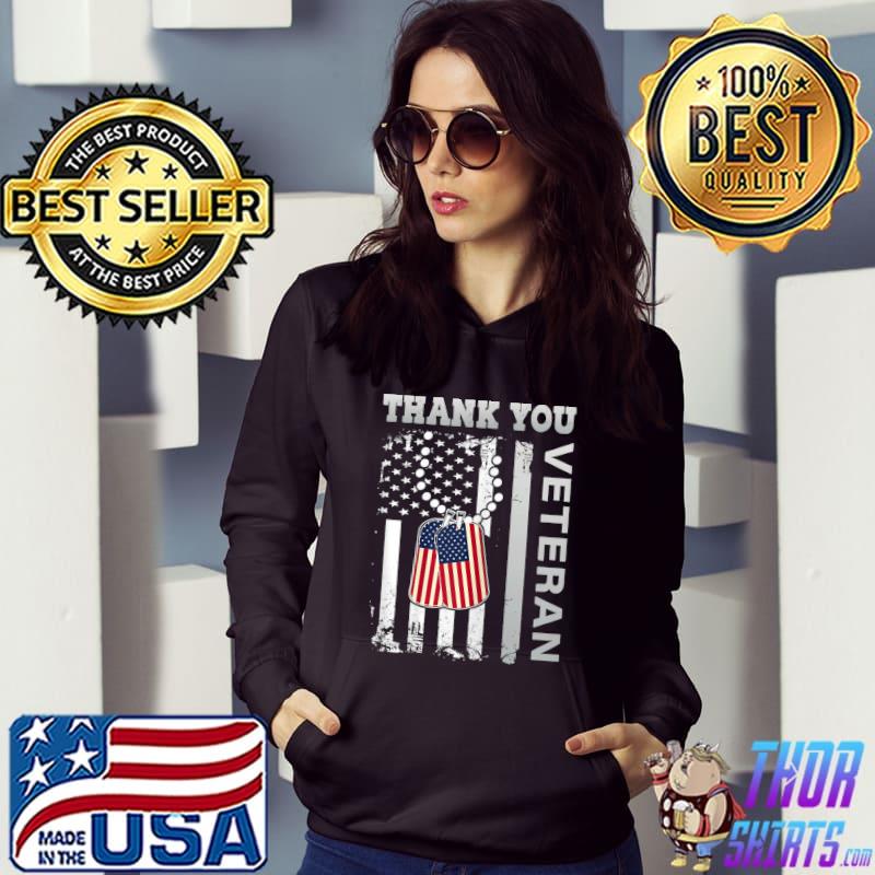 Thank you veterans day american flag heart military army T-Shirt Hoodie