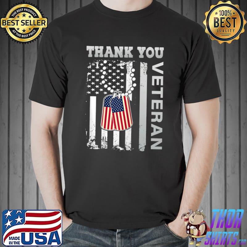 Thank you veterans day american flag heart military army T-Shirt