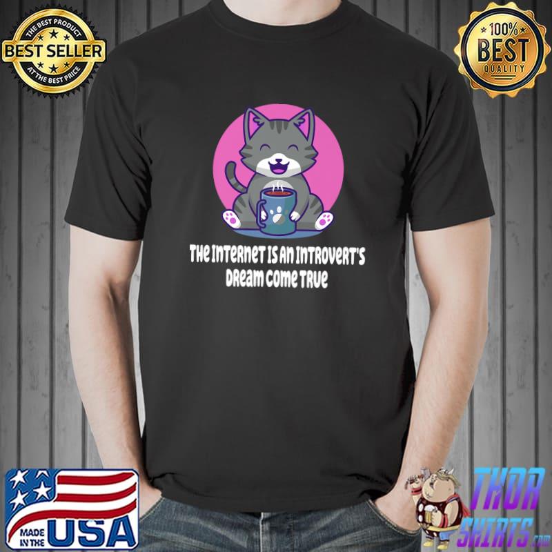The Introverts Dream Come True Antisocial Homebody Cat Retro T-Shirt