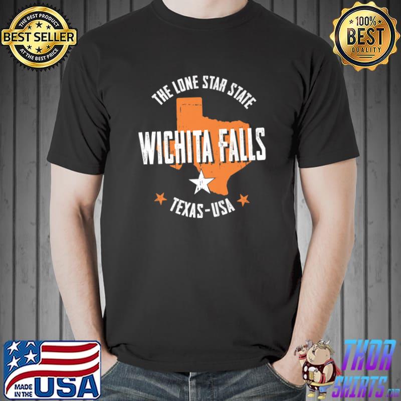 The Lone Star State Wichita Falls Texas Usa Maps Stars T-Shirt
