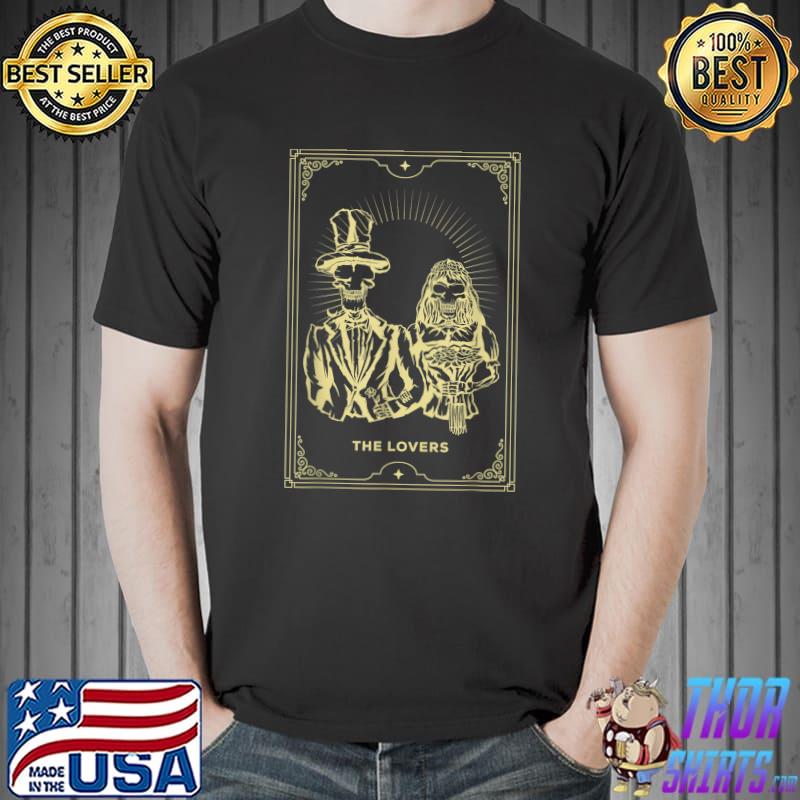 The Lovers Tarot Card Occult Goth Halloween Gothic Skulls T-Shirt