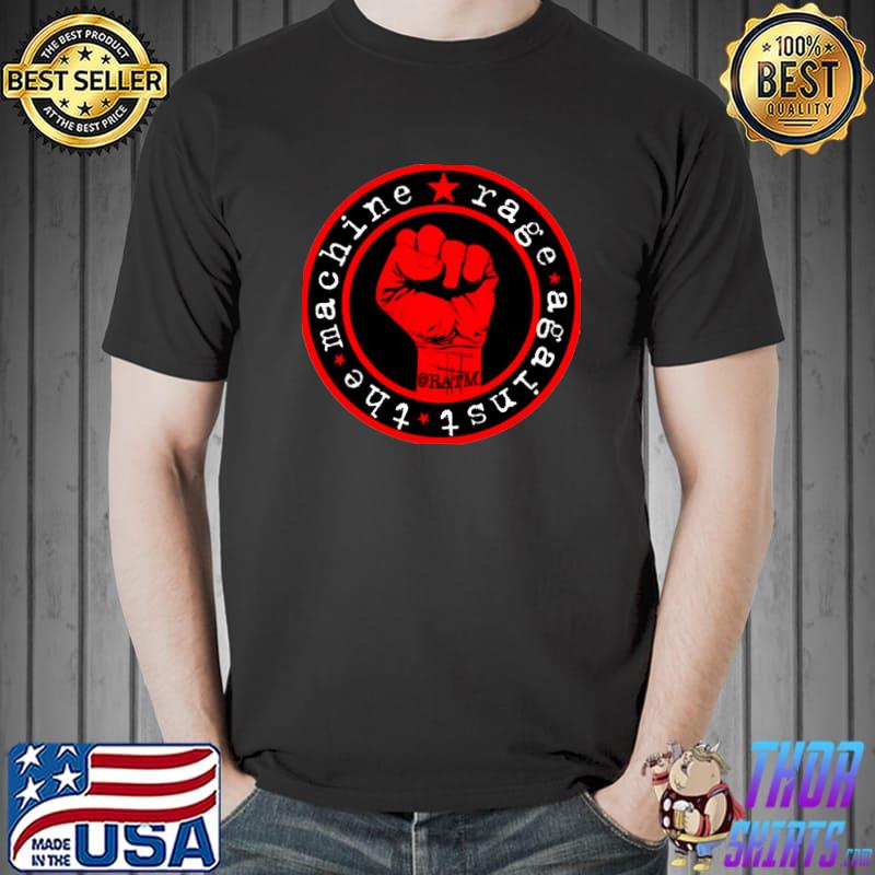 The machine rage against kepelan tangan stars strong hand T-Shirt