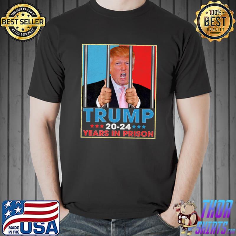 Trump 20-24 Years In Prison Anti-Trump Stars Election 2024 Stars Retro T-Shirt