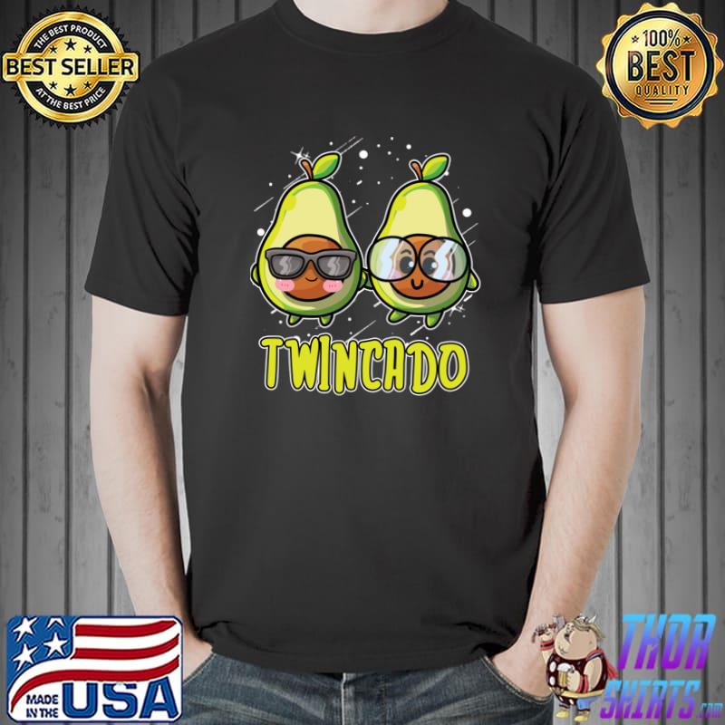 Twin Dad Avocado Father Fathers Day Dad Of Twins T-Shirt