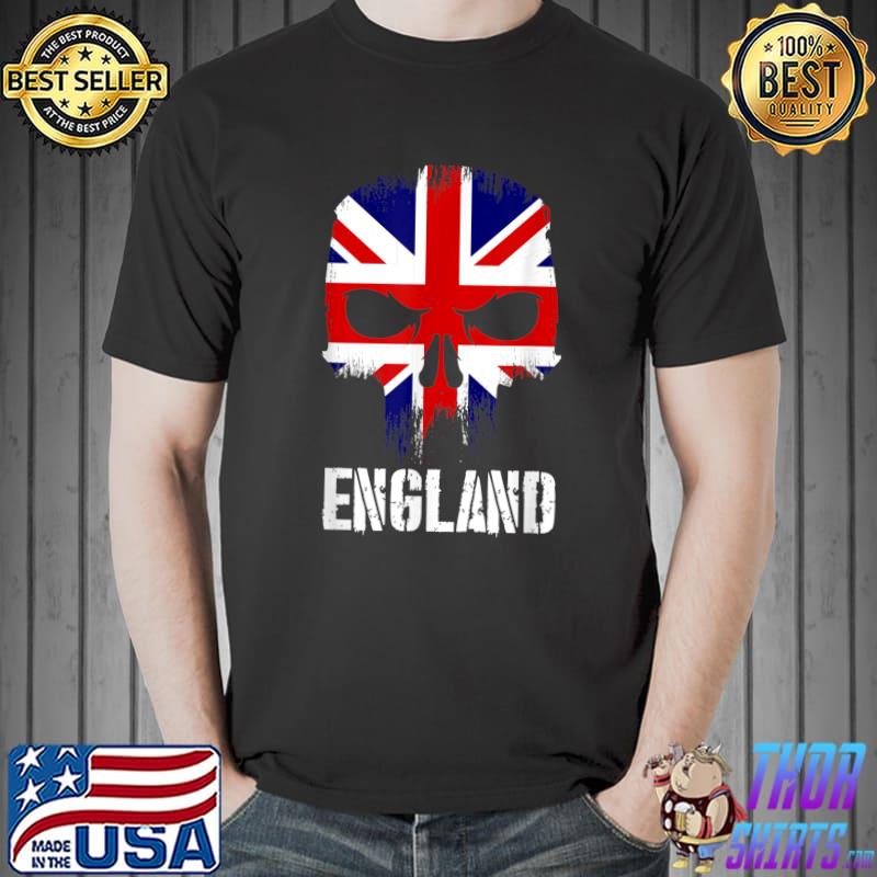 United Kingdom England Flag Skull British Pride Patriotic T-Shirt
