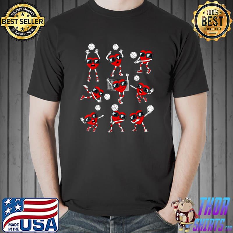 Valentines Day Heart Volleyball Player T-Shirt