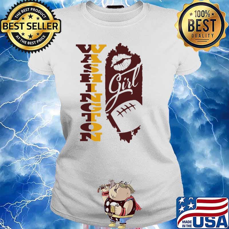 Washington Girl Lip Baseball Shirt Ladies tee