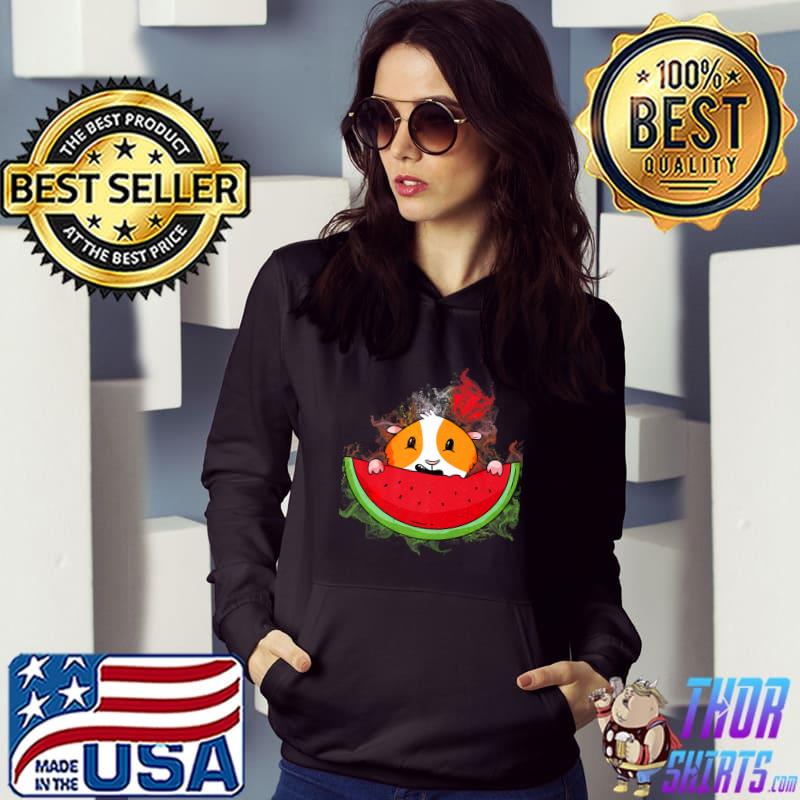 Water Splash Art Watermelon Eating Guinea Pig T-Shirt Hoodie