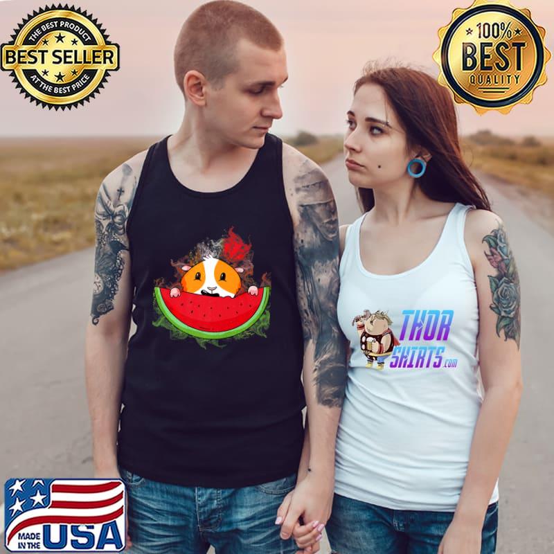 Water Splash Art Watermelon Eating Guinea Pig T-Shirt Tank Top