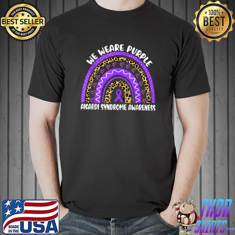 We Wear Purple Rainbow Leopard For Aicardi Syndrome Awareness T-Shirt