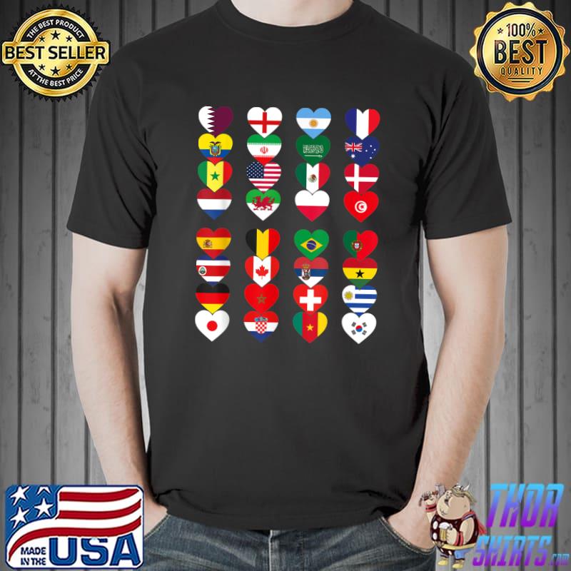 World Football Soccer All Countries Flag Supporter Usa 2022 T-Shirt